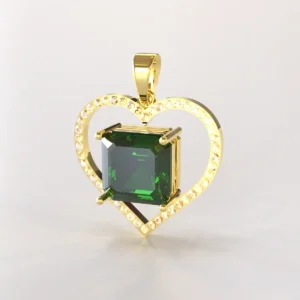 locket pendant gold emerald zircon
