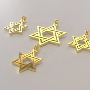 star of david golden pendants