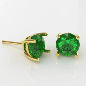 topos studs earrings emerald minimal